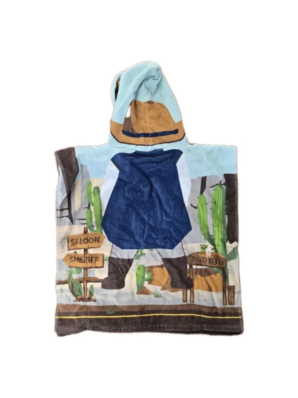 New Kids Sheriff Hooded Beach Towel Poncho Cowboy Western Saloon Bath Towel